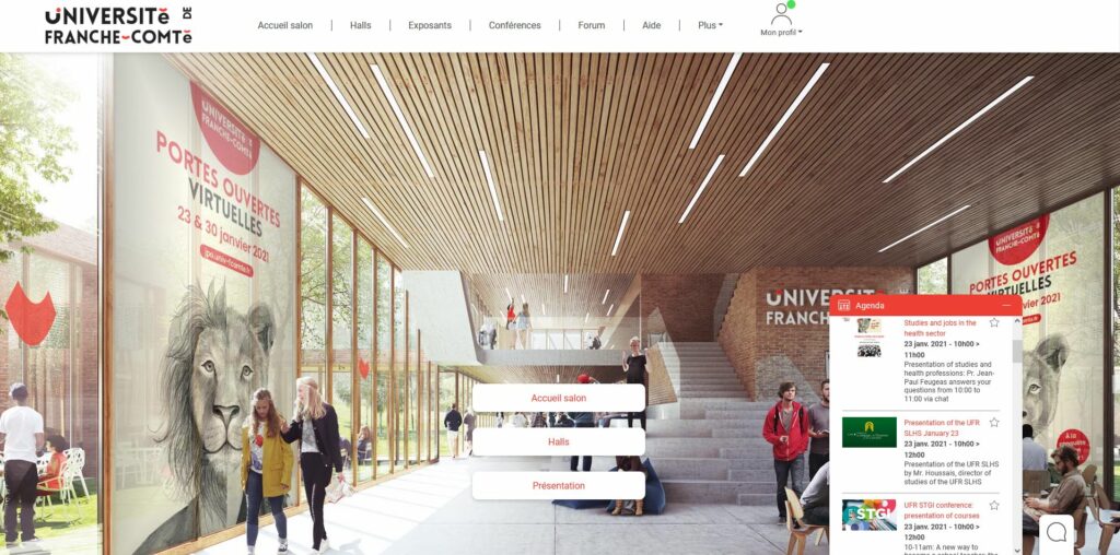 Page d'accueil des Journées Portes Ouvertes Université de Franche-Comté.